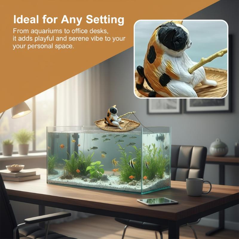 Charming 1Pcs Cat Fishing Boat - đánh giá và giá Aquarium Marineland