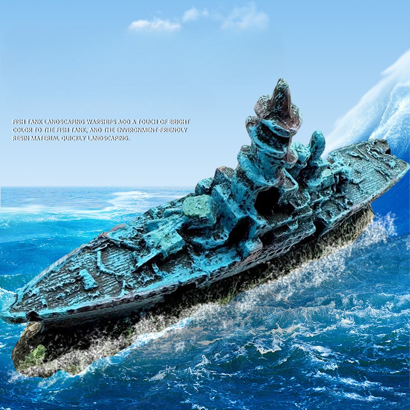 Resin Damaged Navy War Boat Sh - đánh giá và giá Aquarium Marineland