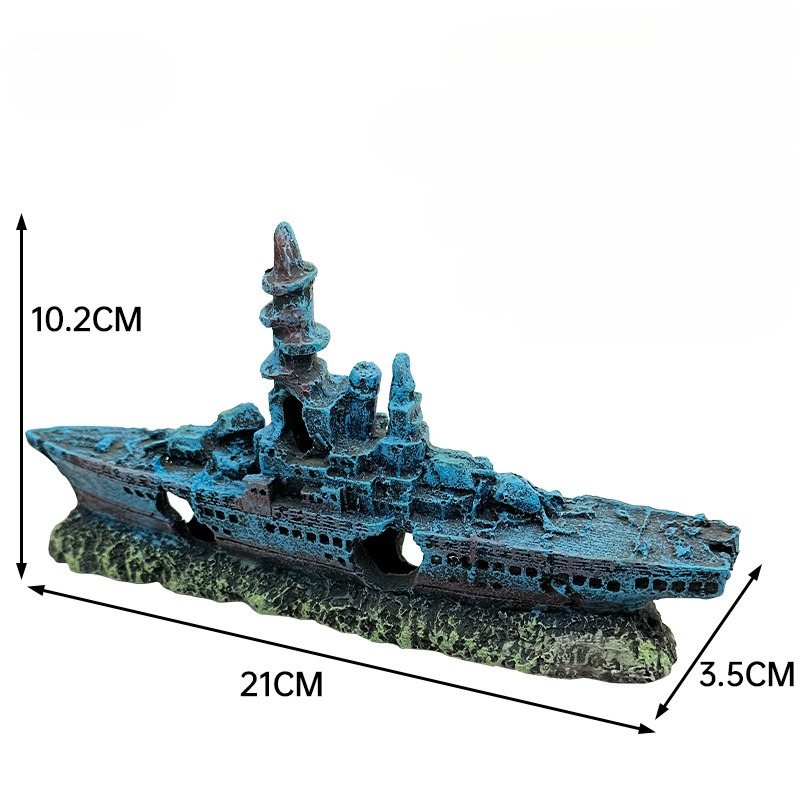 Resin Damaged Navy War Boat Sh - đánh giá và giá Aquarium Marineland