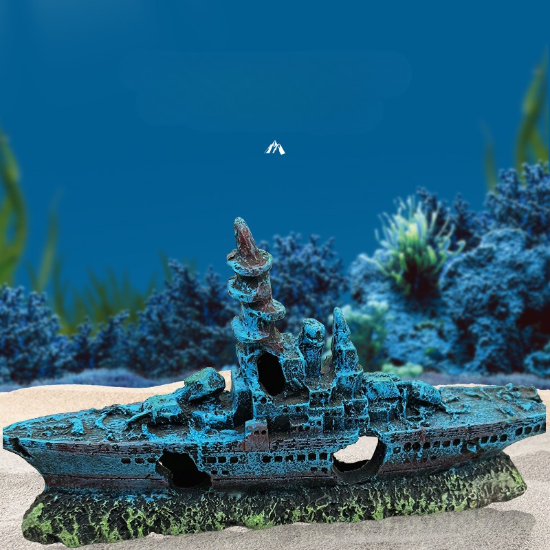 Resin Damaged Navy War Boat Sh - đánh giá và giá Aquarium Marineland