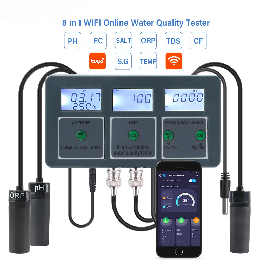 Tuya WiFi Digital PH ORP TDS E - đánh giá và giá Marine Aquarium Par Meter