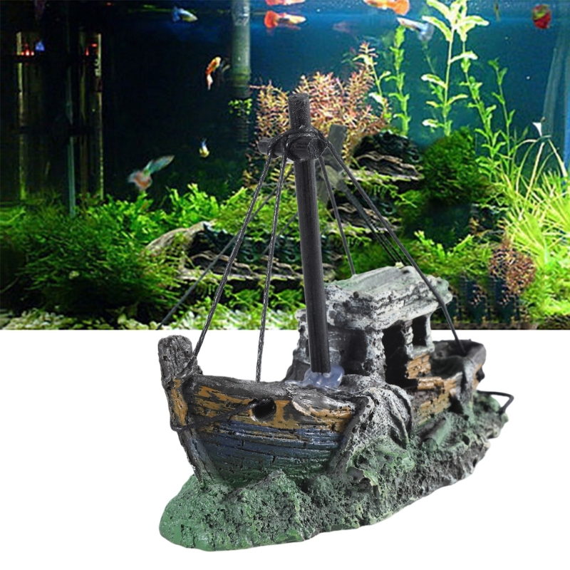Aquarium Sunken Ship Decoratio - đánh giá và giá Aquarium Marineland