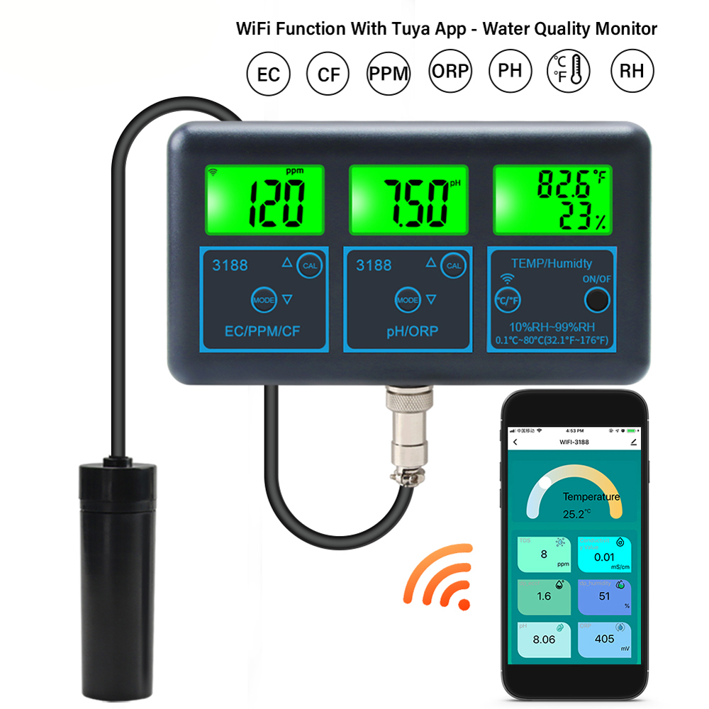 Tuya WiFi 7in1 Water Quality T - đánh giá và giá Marine Aquarium Par Meter
