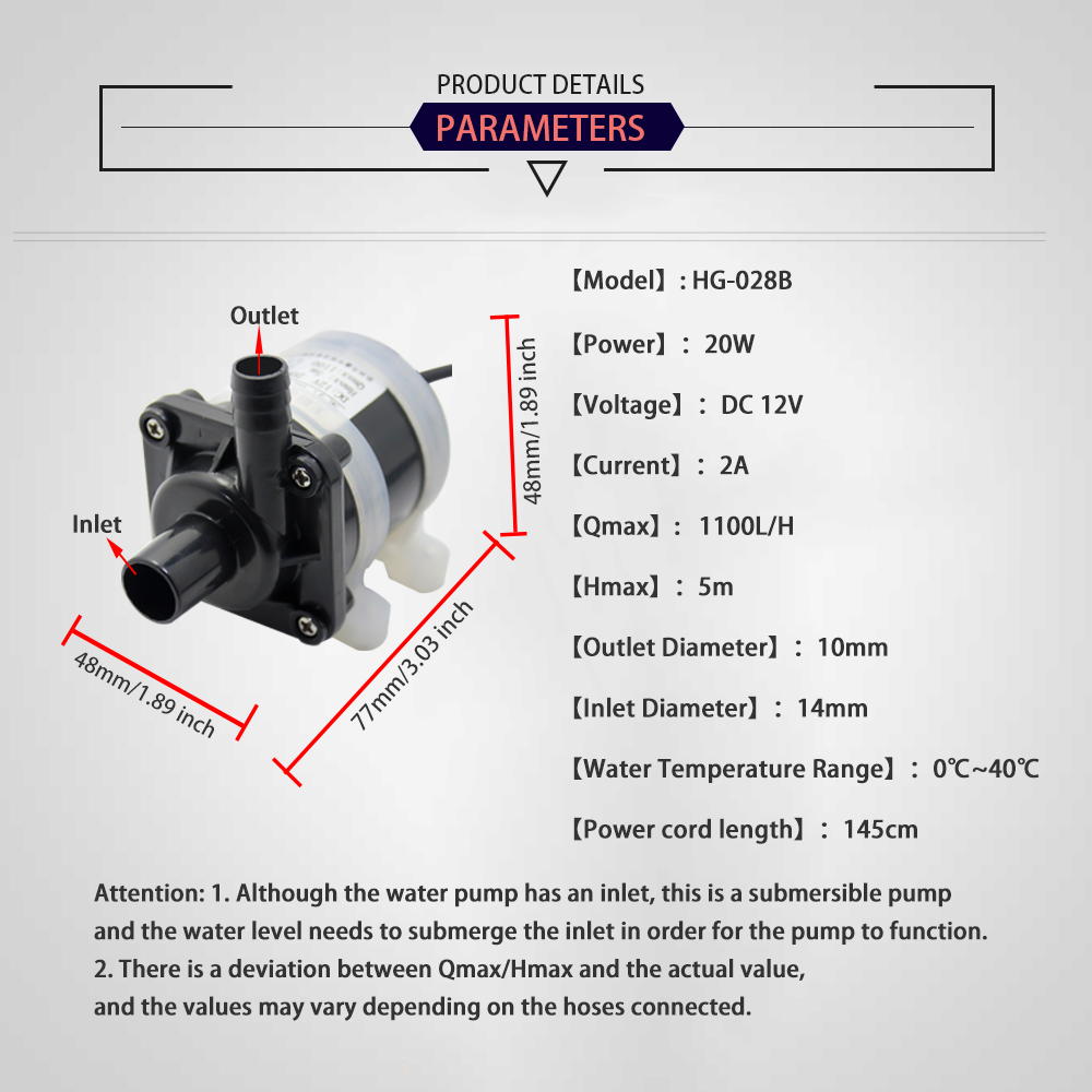 12V DC Brushless Small Submers - đánh giá và giá Marine Aquarium Nano