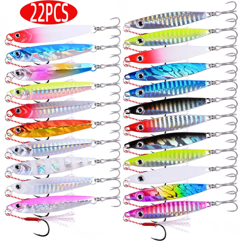 22PCS Metal Cast Jig Spoon Fih - đánh giá và giá Marine Salt Mix